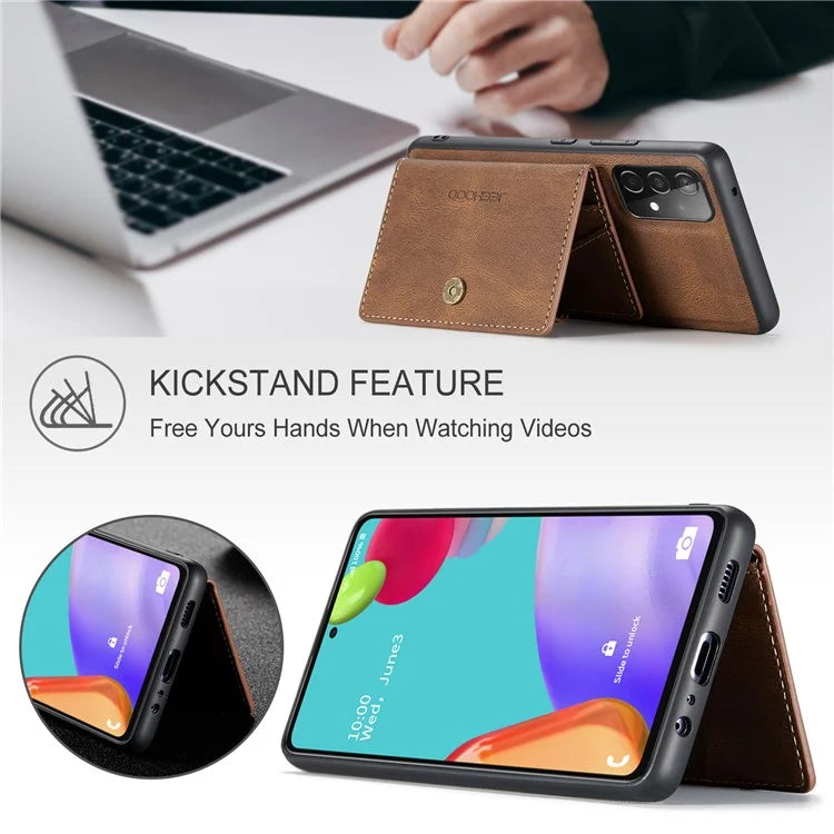 JEEHOOD J01 For Samsung Galaxy A33 5G Case Magnetic Detachabl Leather Back Cover Card Holder Pocket