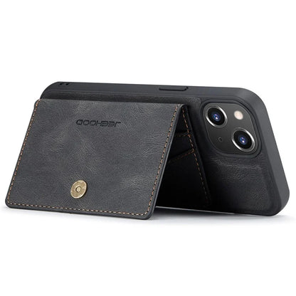 JEEHOOD J01 For iPhone 13 Case Detachable Card Holder Leather Back Cover Compatible with MagSafe