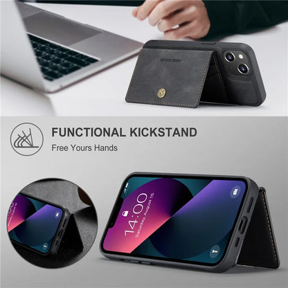 JEEHOOD J01 For iPhone 13 Case Detachable Card Holder Leather Back Cover Compatible with MagSafe