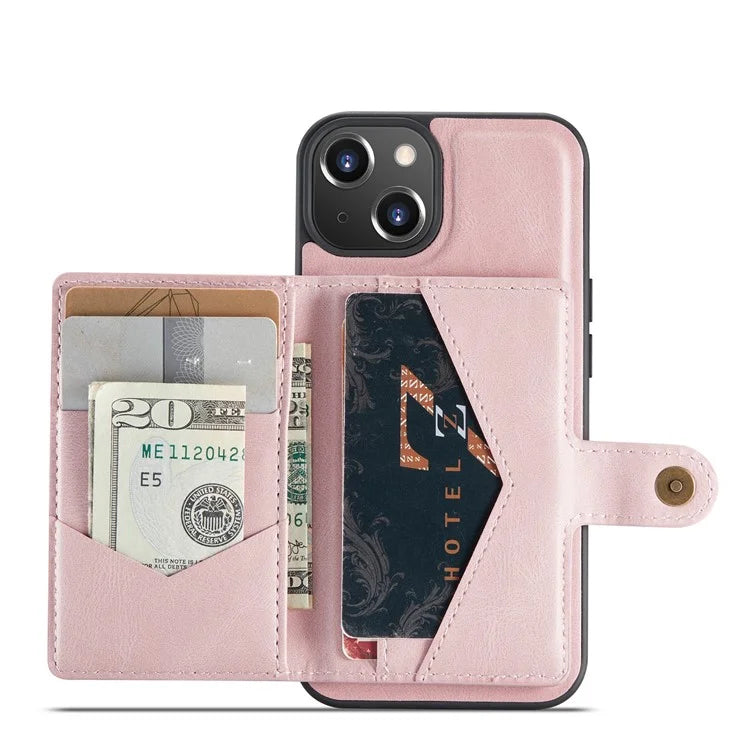 JEEHOOD J01 For iPhone 13 Case Detachable Card Holder Leather Back Cover Compatible with MagSafe