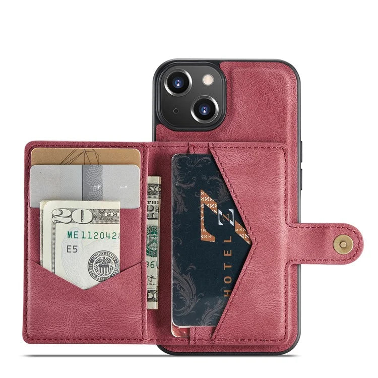 JEEHOOD J01 For iPhone 13 Case Detachable Card Holder Leather Back Cover Compatible with MagSafe