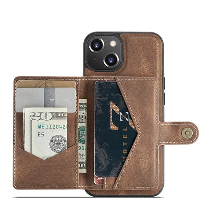 JEEHOOD J01 For iPhone 13 Case Detachable Card Holder Leather Back Cover Compatible with MagSafe