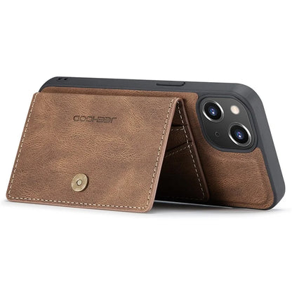 JEEHOOD J01 For iPhone 13 Case Detachable Card Holder Leather Back Cover Compatible with MagSafe