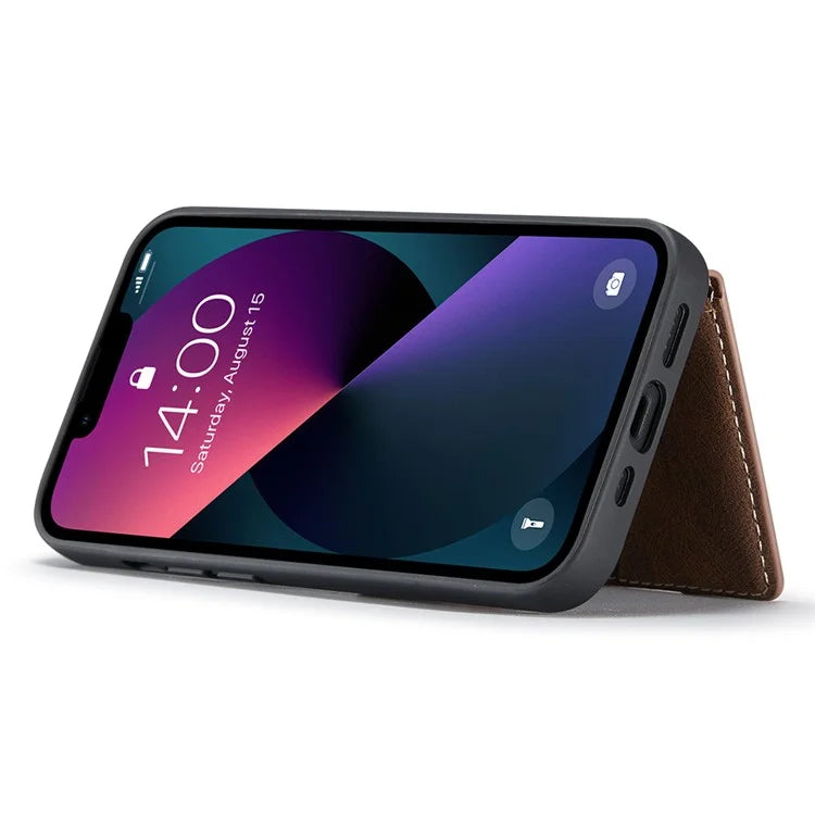 JEEHOOD J01 For iPhone 13 Case Detachable Card Holder Leather Back Cover Compatible with MagSafe