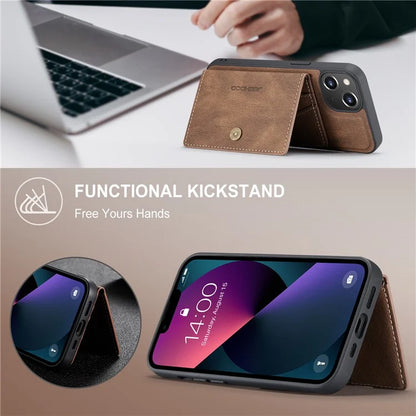 JEEHOOD J01 For iPhone 13 Case Detachable Card Holder Leather Back Cover Compatible with MagSafe