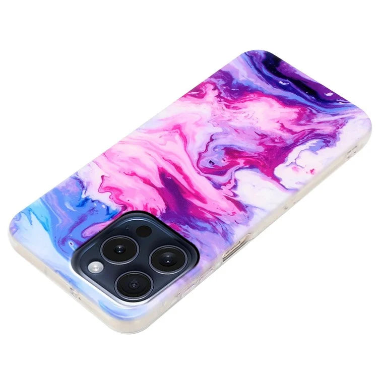 For iPhone 16 Pro Max TPU Case Marble Pattern Printing Mobile Phone Back Cover