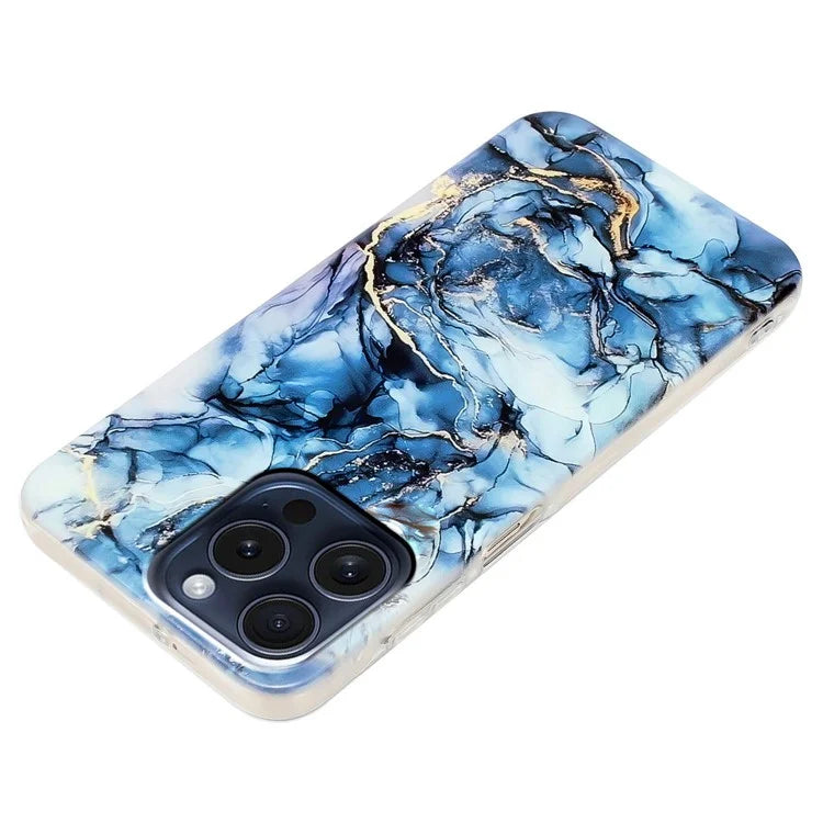 For iPhone 16 Pro Max TPU Case Marble Pattern Printing Mobile Phone Back Cover