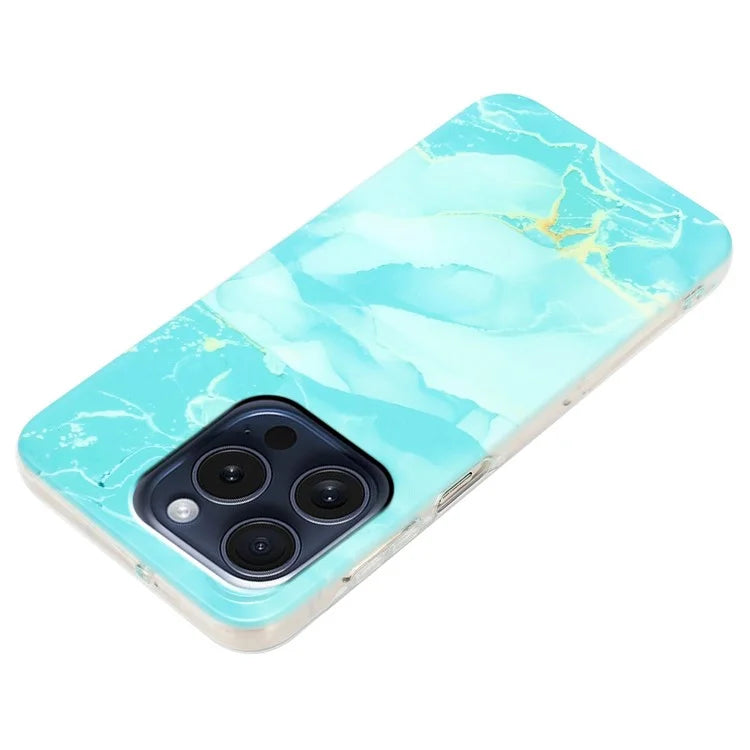 For iPhone 16 Pro Max TPU Case Marble Pattern Printing Mobile Phone Back Cover