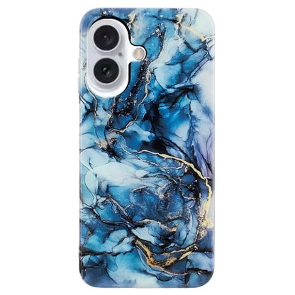 For iPhone 16 Plus Case Marble Pattern Anti-Scratch TPU Soft Phone Cover