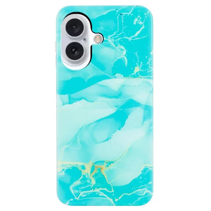 For iPhone 16 Plus Case Marble Pattern Anti-Scratch TPU Soft Phone Cover