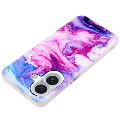 For iPhone 16 Plus Case Marble Pattern Anti-Scratch TPU Soft Phone Cover