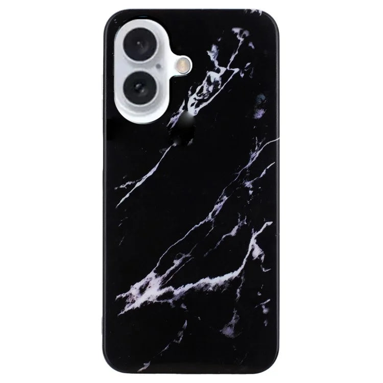 For iPhone 16 Plus Case Marble Pattern Anti-Scratch TPU Soft Phone Cover