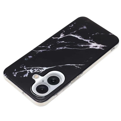 For iPhone 16 Plus Case Marble Pattern Anti-Scratch TPU Soft Phone Cover