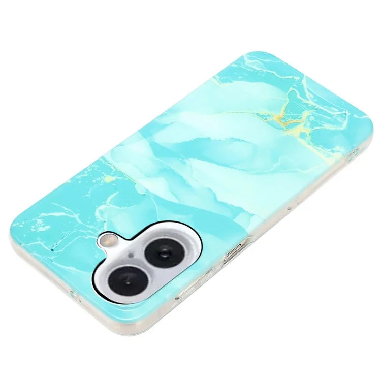 For iPhone 16 TPU Case Marble Pattern Print Protective Phone Cover