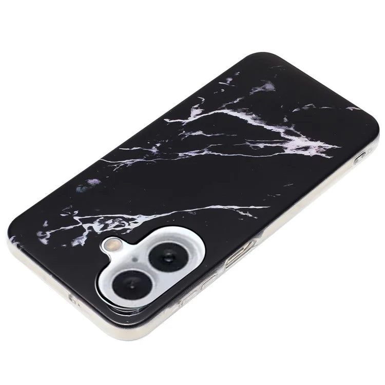 For iPhone 16 TPU Case Marble Pattern Print Protective Phone Cover
