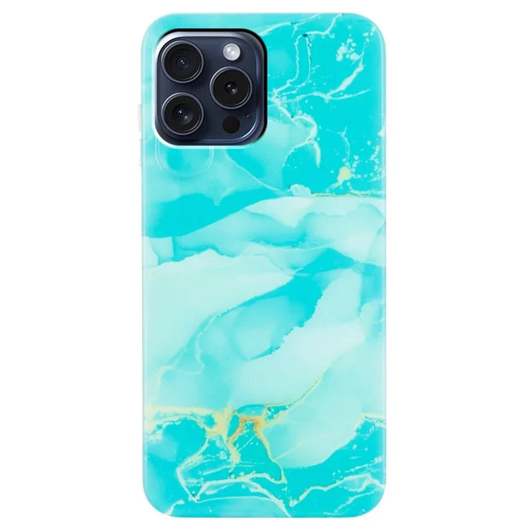 For iPhone 16 Pro Case Soft TPU Phone Cover Marble Pattern Printing