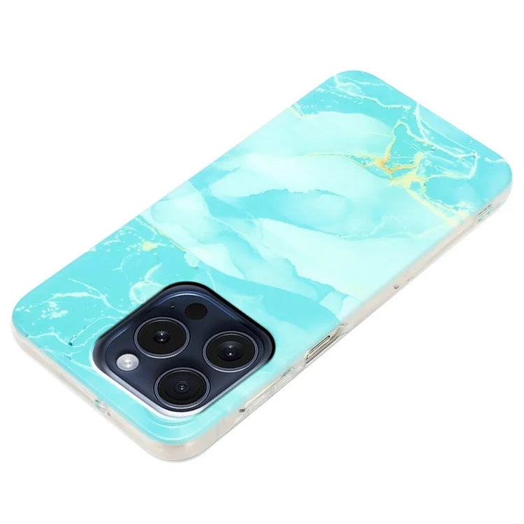 For iPhone 16 Pro Case Soft TPU Phone Cover Marble Pattern Printing