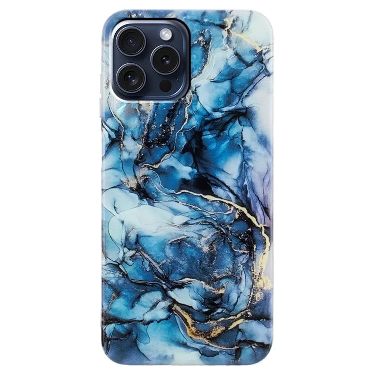 For iPhone 16 Pro Case Soft TPU Phone Cover Marble Pattern Printing
