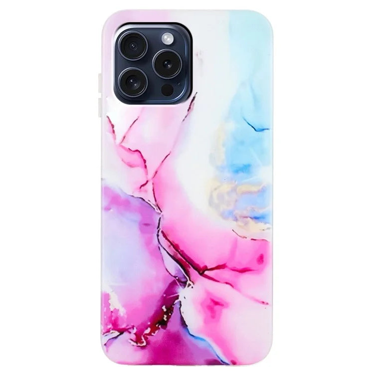 For iPhone 16 Pro Case Soft TPU Phone Cover Marble Pattern Printing