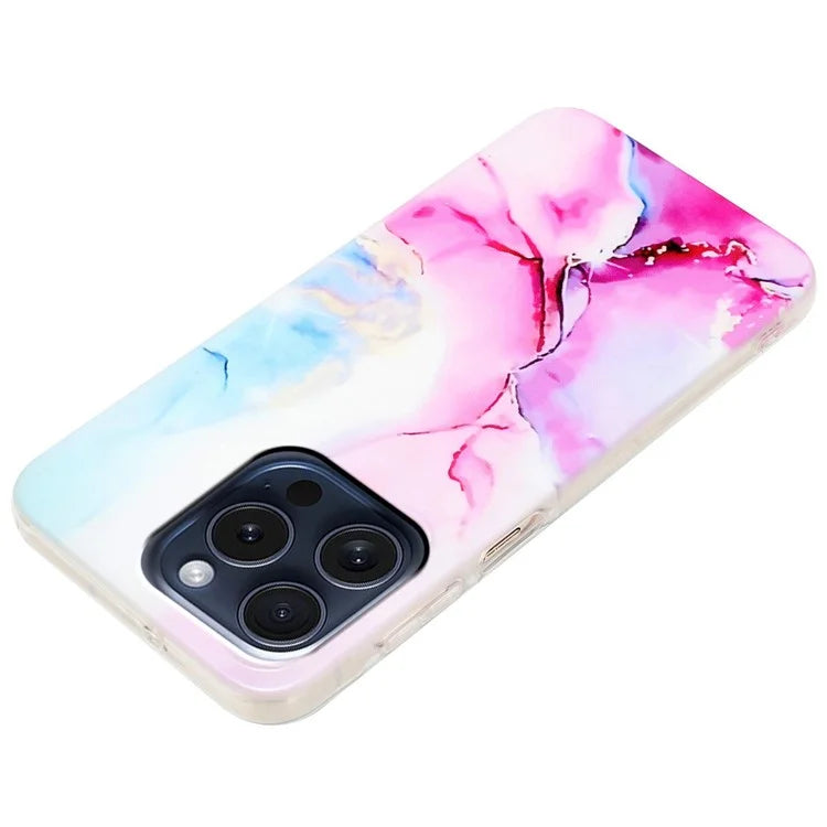For iPhone 16 Pro Case Soft TPU Phone Cover Marble Pattern Printing