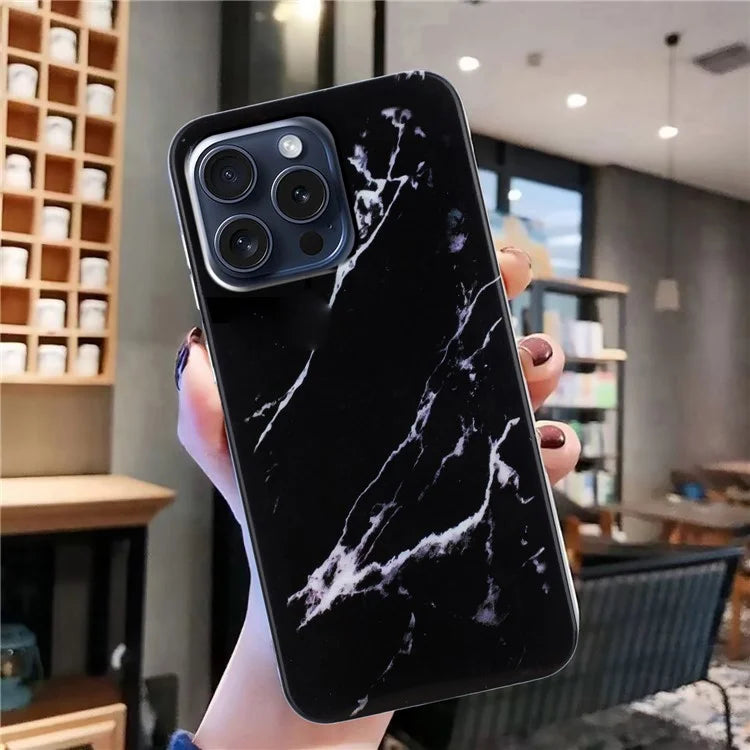 For iPhone 16 Pro Case Soft TPU Phone Cover Marble Pattern Printing