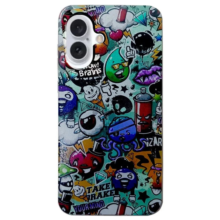 For iPhone 16 Plus Case Pattern Printing Anti-Scratch TPU Soft Phone Cover