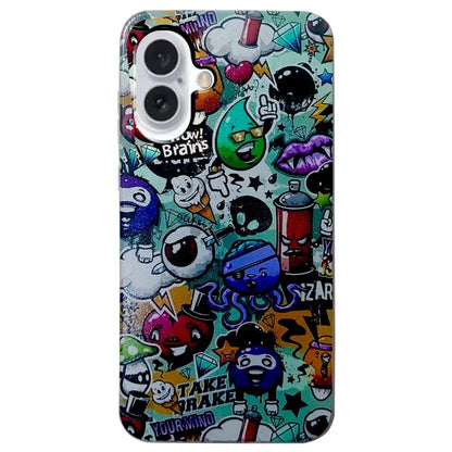 For iPhone 16 Plus Case Pattern Printing Anti-Scratch TPU Soft Phone Cover