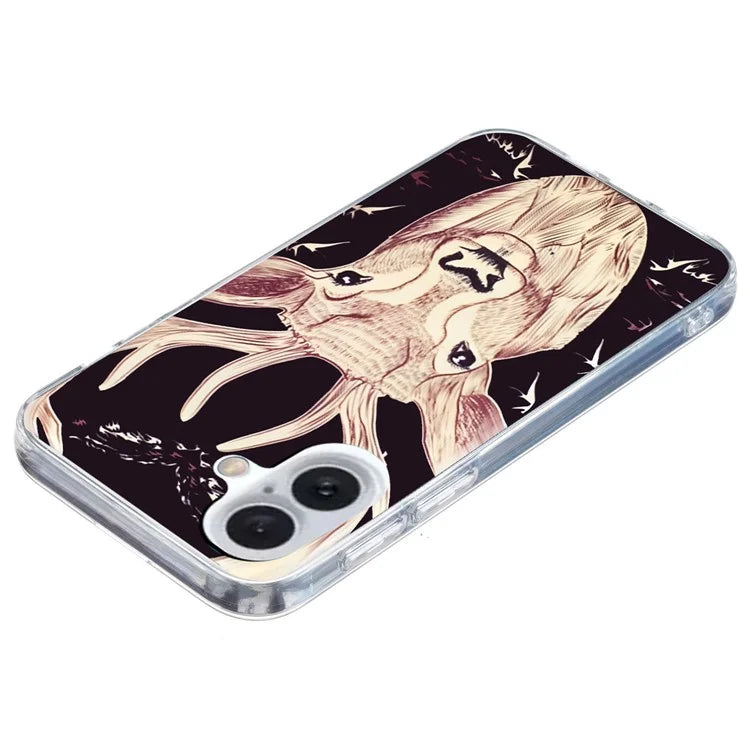 For iPhone 16 Plus Case Pattern Printing Anti-Scratch TPU Soft Phone Cover