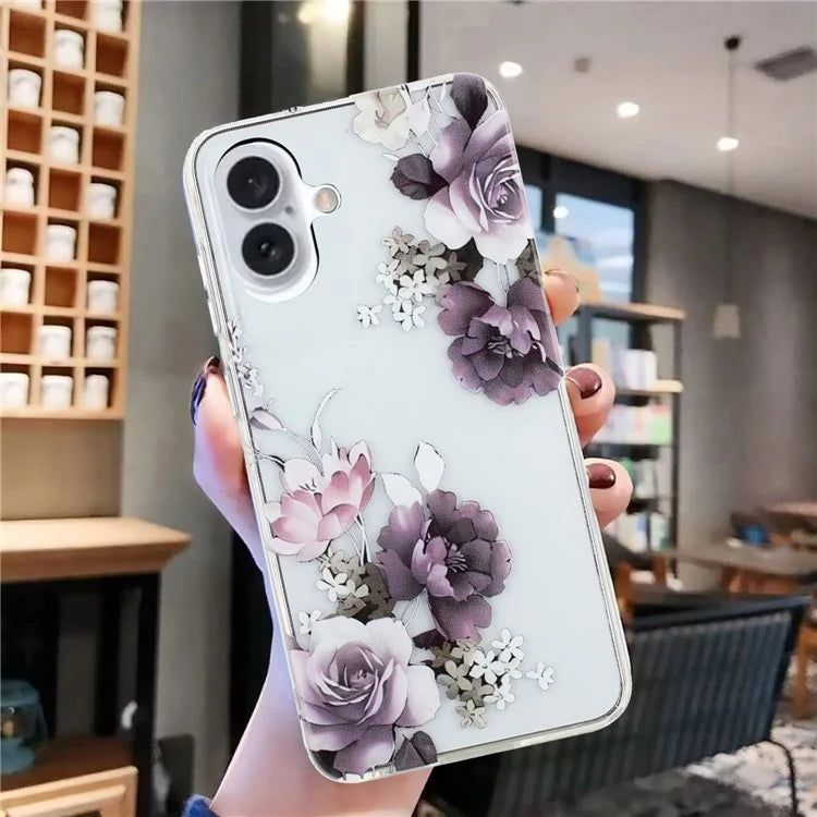 For iPhone 16 Plus Case Soft TPU Phone Back Cover Pattern Printing