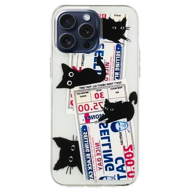 For iPhone 16 Pro Case Pattern Printing Anti-Scratch Slim TPU Phone Cover