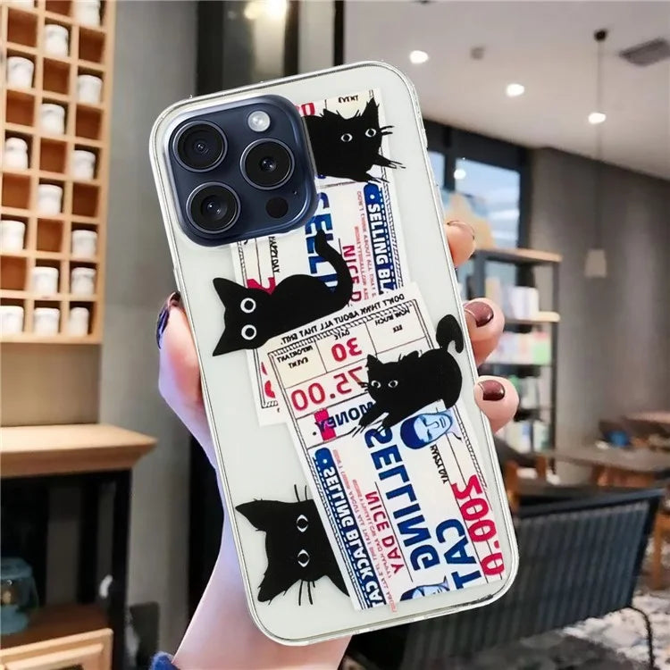 For iPhone 16 Pro Case Pattern Printing Anti-Scratch Slim TPU Phone Cover