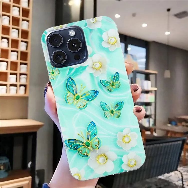 For iPhone 16 Pro Case Pattern Printing Anti-Scratch Slim TPU Phone Cover