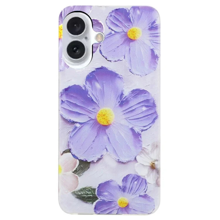 For iPhone 16 Case Pattern Printing Flexible TPU Mobile Phone Cover
