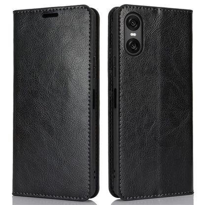 For Sony Xperia 10 VI Case Crazy Horse Texture Split Leather Wallet Phone Cover