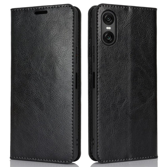 For Sony Xperia 10 VI Case Crazy Horse Texture Split Leather Wallet Phone Cover