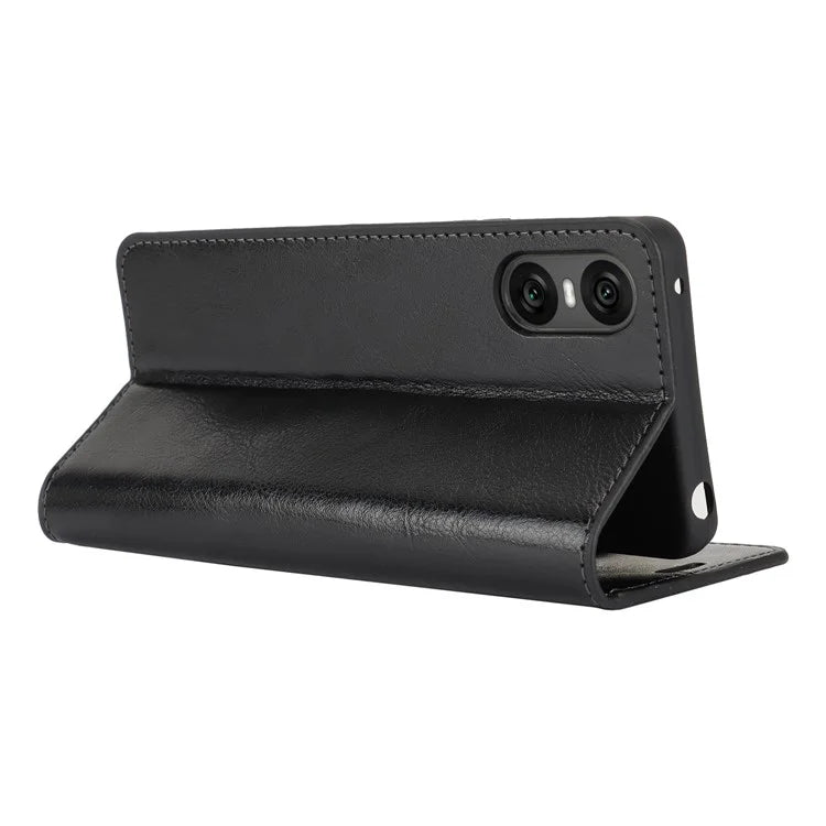 For Sony Xperia 10 VI Case Crazy Horse Texture Split Leather Wallet Phone Cover