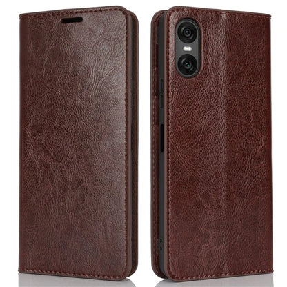 For Sony Xperia 10 VI Case Crazy Horse Texture Split Leather Wallet Phone Cover