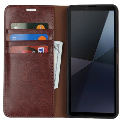 For Sony Xperia 10 VI Case Crazy Horse Texture Split Leather Wallet Phone Cover