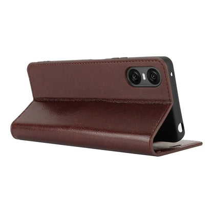 For Sony Xperia 10 VI Case Crazy Horse Texture Split Leather Wallet Phone Cover