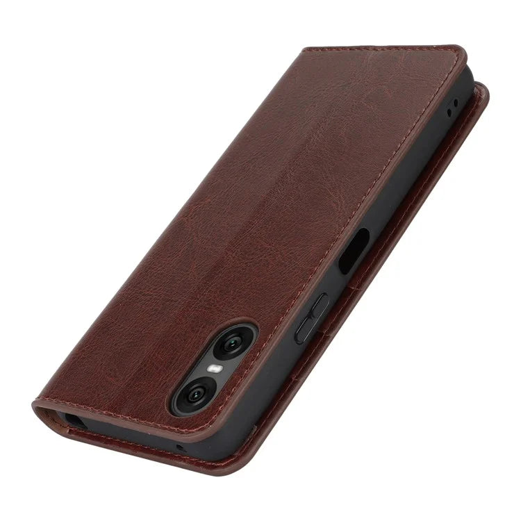 For Sony Xperia 10 VI Case Crazy Horse Texture Split Leather Wallet Phone Cover