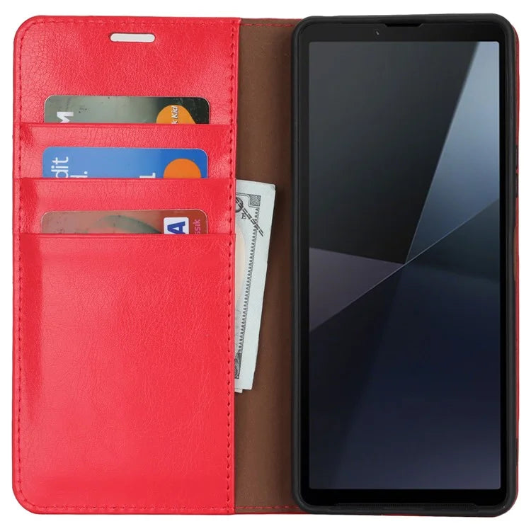 For Sony Xperia 10 VI Case Crazy Horse Texture Split Leather Wallet Phone Cover