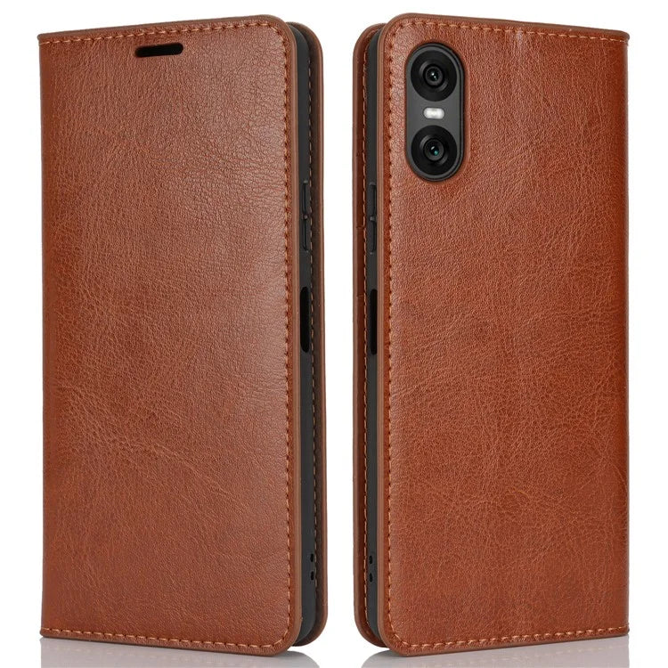 For Sony Xperia 10 VI Case Crazy Horse Texture Split Leather Wallet Phone Cover