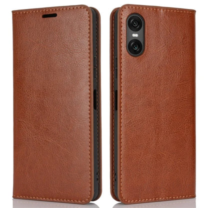 For Sony Xperia 10 VI Case Crazy Horse Texture Split Leather Wallet Phone Cover