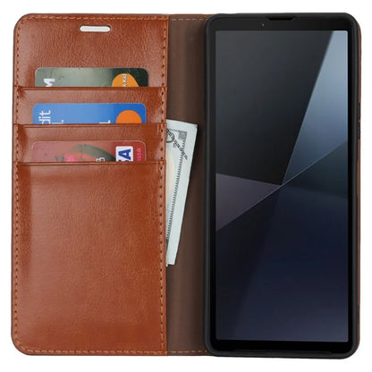 For Sony Xperia 10 VI Case Crazy Horse Texture Split Leather Wallet Phone Cover