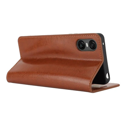 For Sony Xperia 10 VI Case Crazy Horse Texture Split Leather Wallet Phone Cover