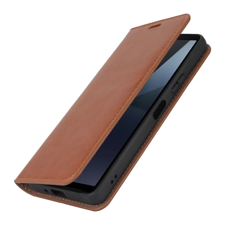For Sony Xperia 10 VI Case Crazy Horse Texture Split Leather Wallet Phone Cover