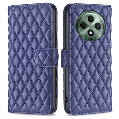 BINFEN COLOR BF Style-14 For Oppo Reno12 F 5G Wallet Case Rhombus PU Leather Phone Cover