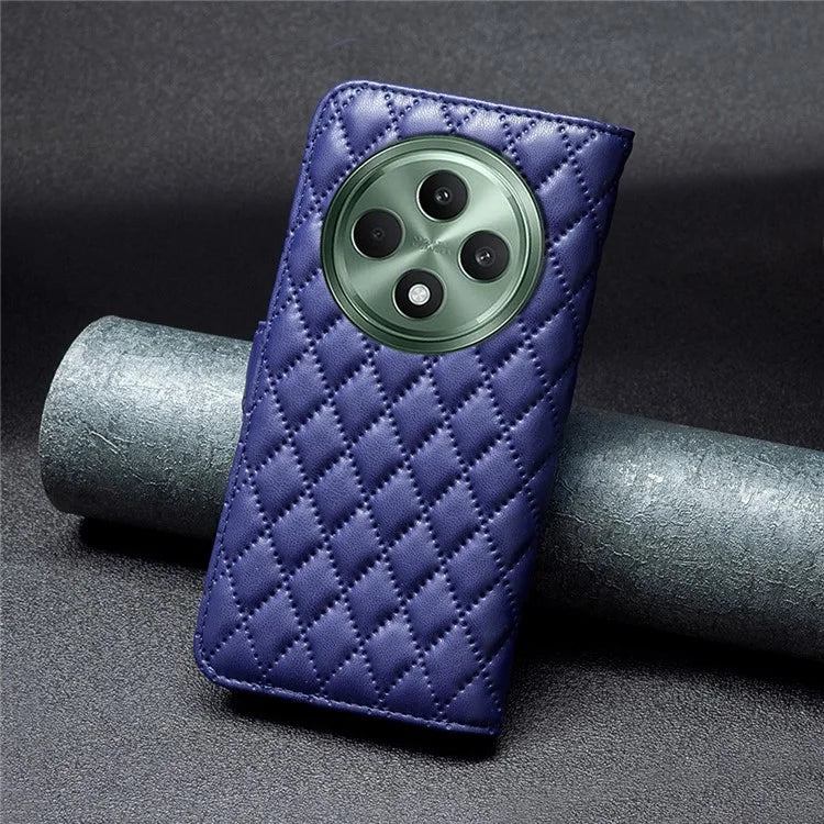 BINFEN COLOR BF Style-14 For Oppo Reno12 F 5G Wallet Case Rhombus PU Leather Phone Cover