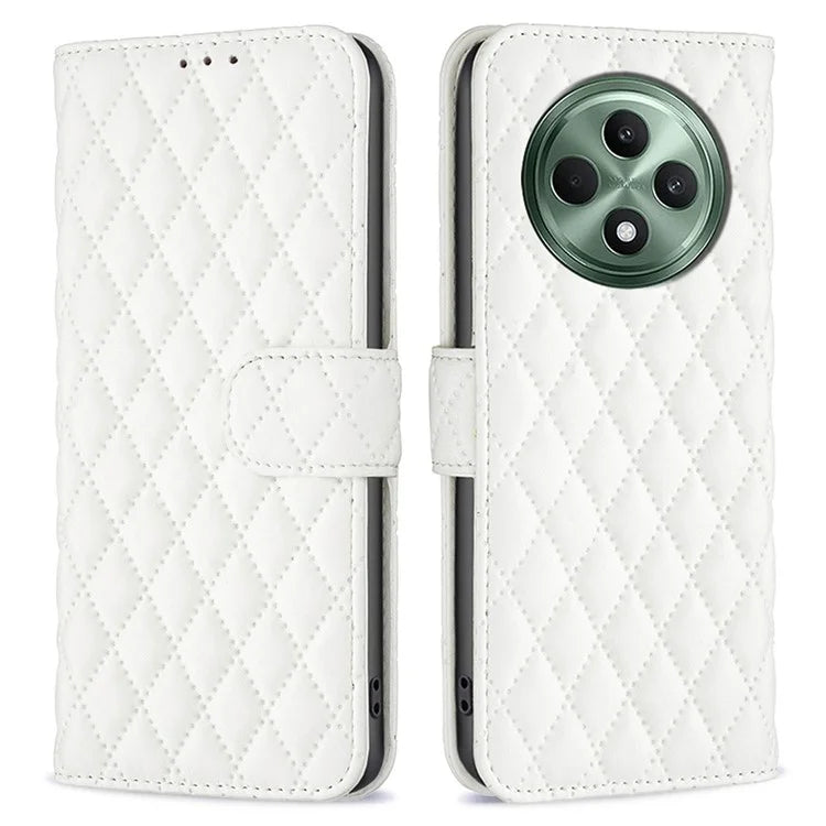 BINFEN COLOR BF Style-14 For Oppo Reno12 F 5G Wallet Case Rhombus PU Leather Phone Cover