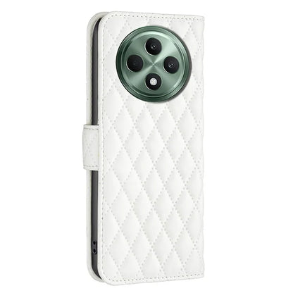 BINFEN COLOR BF Style-14 For Oppo Reno12 F 5G Wallet Case Rhombus PU Leather Phone Cover